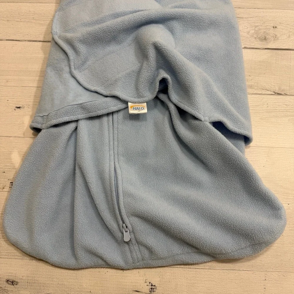Halo wearable sleep sack swaddle blue fleece NEWBORN